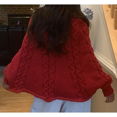 Poncho With Cables and Cuffs