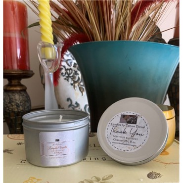 Pure Soy Wax Candles 4 oz. Silver Tin with Lids in Beautiful Scents