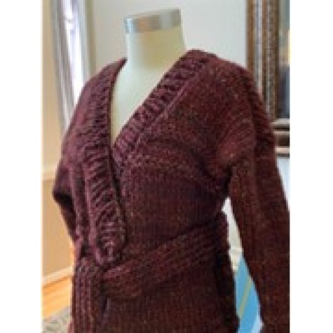 Ribbed Bulky Cardigan with Belt